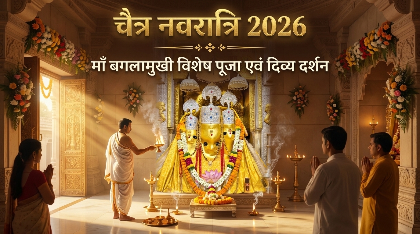 Chaitra Navratri 2026 | Maa Baglamukhi Special Puja Chaitra Navratri 2026 morning darshan and Maa Baglamukhi special puja at Nalkheda Siddha Peeth