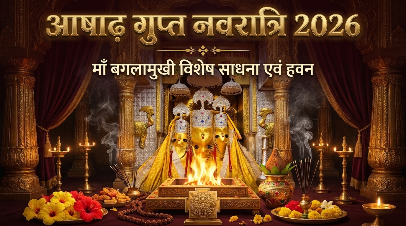 Ashadh Gupt Navratri 2026 | Maa Baglamukhi Special Sadhana Ashadh Gupt Navratri 2026 special Maa Baglamukhi Sadhana and Havan at Nalkheda Siddha Peeth