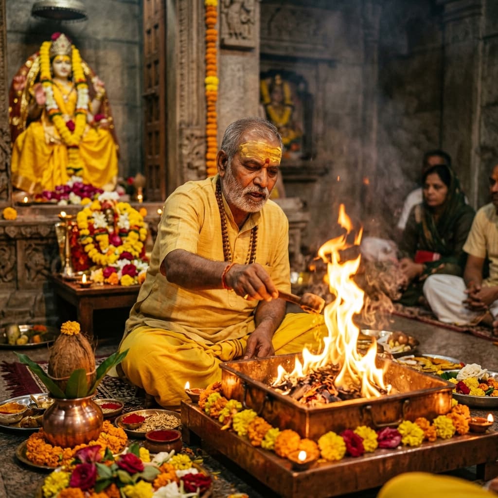 Maa Baglamukhi Maha Hawan grand fire ritual at Nalkheda Siddha Peeth