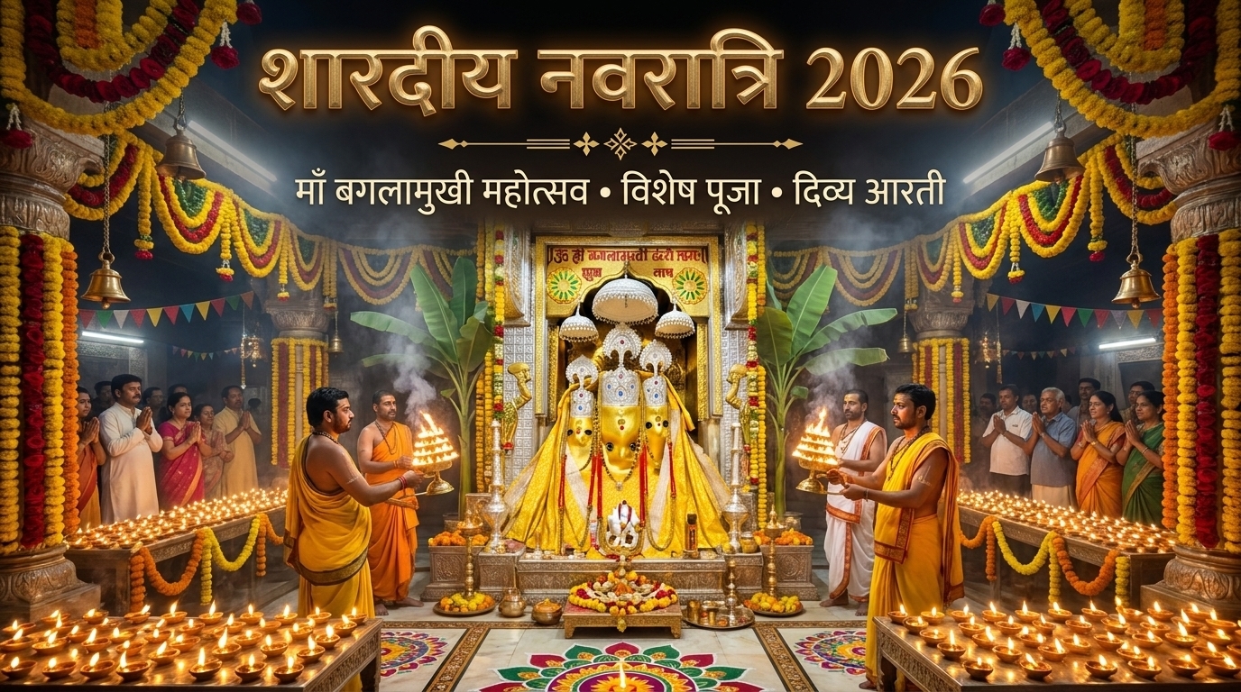 Sharadiya Navratri 2026 | Maa Baglamukhi Mahotsav Sharadiya Navratri 2026 celebration with Maa Baglamukhi Maha Aarti at Nalkheda Siddha Peeth