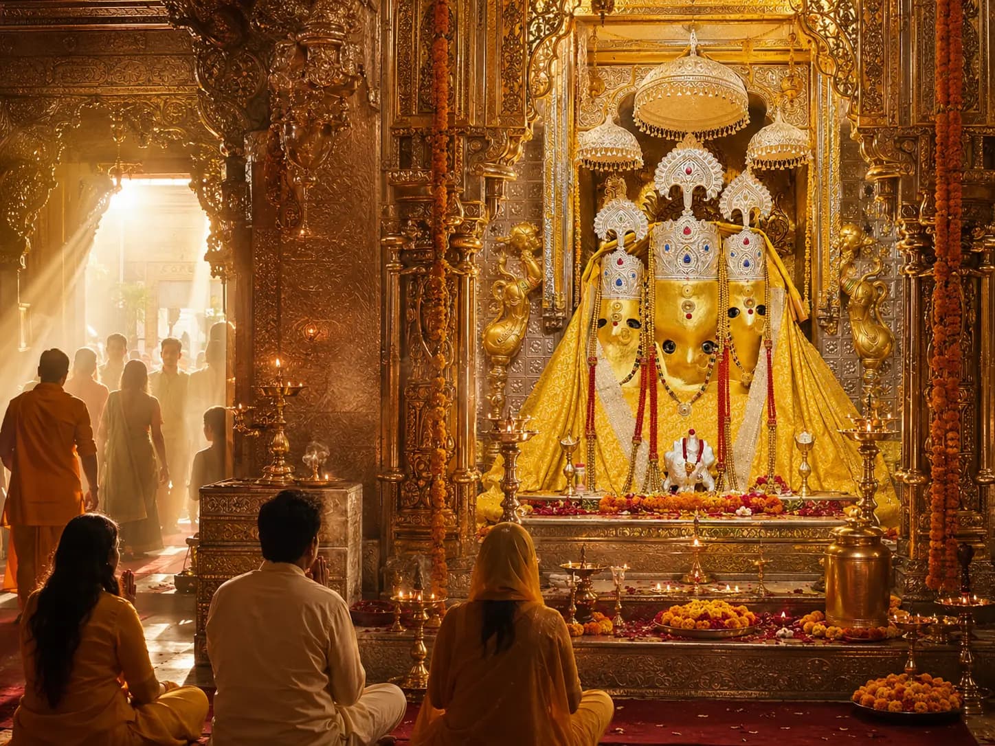 Darshan Timings at Nalkheda Maa Baglamukhi Temple Morning darshan at Nalkheda Siddha Peeth Maa Baglamukhi Temple with devotees arriving for worship